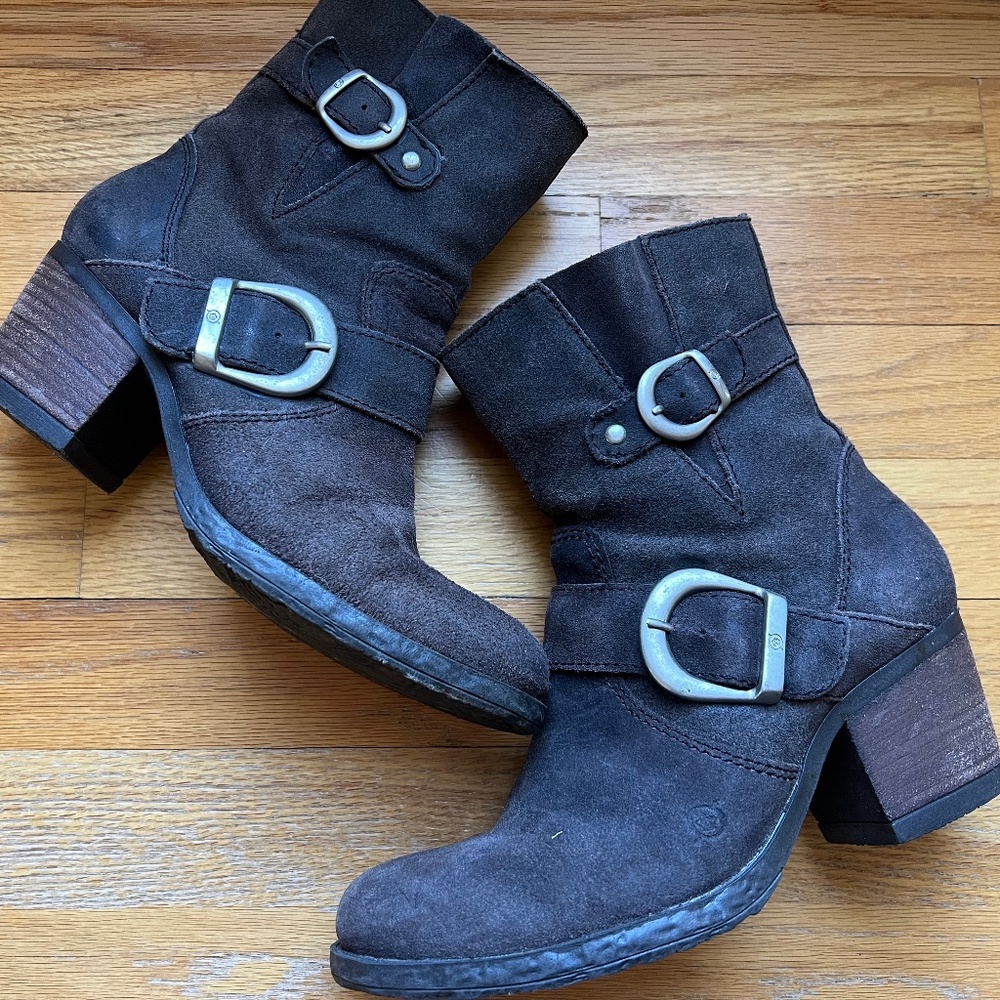 Born Galene Rustic Suede Western Moto Style Boot